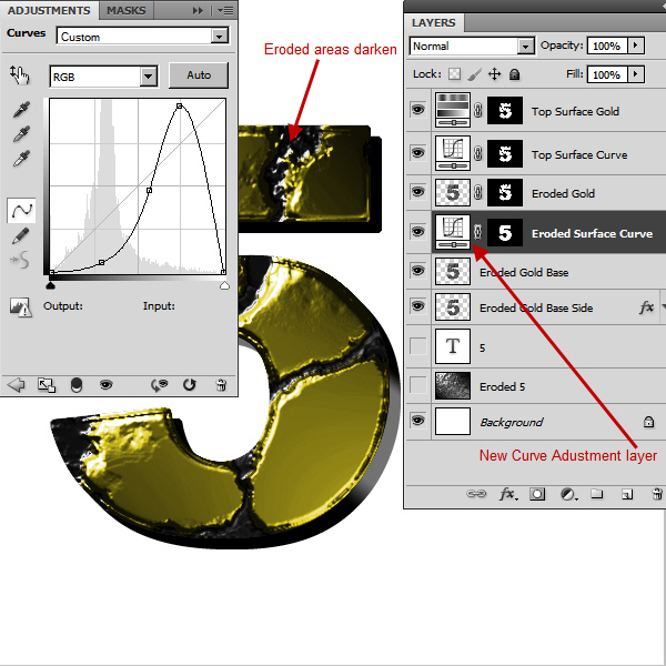 Create an Advanced Eroded Gold Effect 38