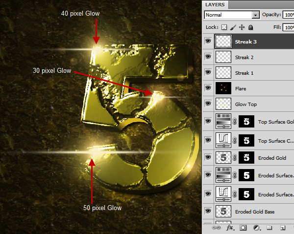 Create an Advanced Eroded Gold Effect 60