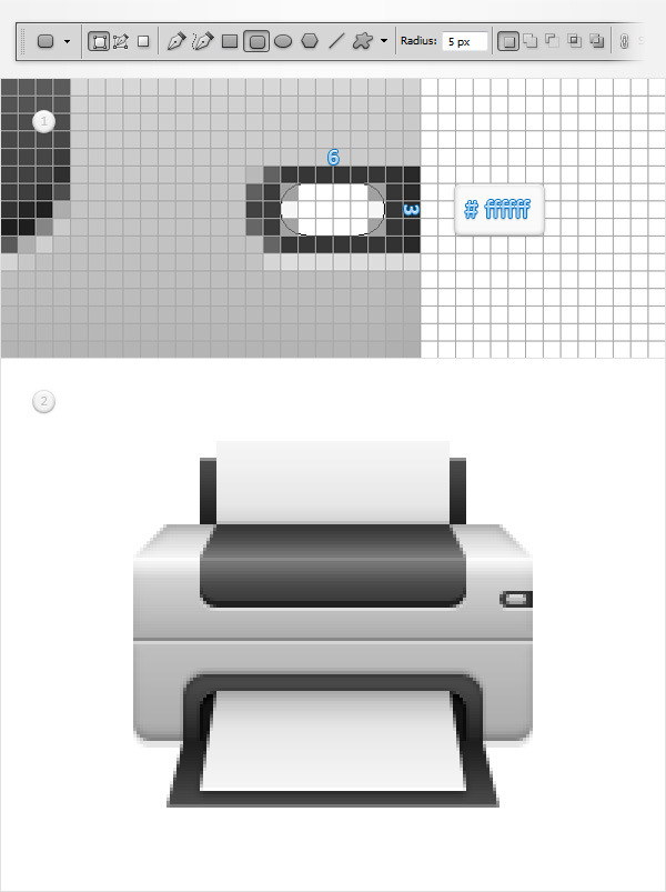 Create a Printer Icon in Adobe Photoshop 17