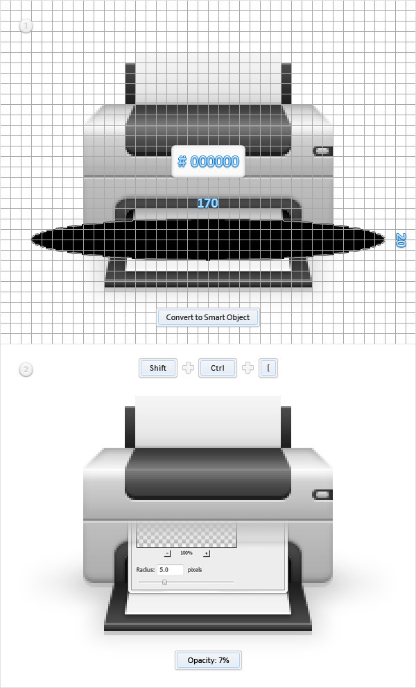 Create a Printer Icon in Adobe Photoshop 22