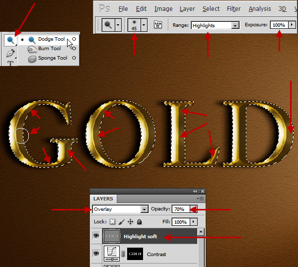 Learn a realistic gold text effect in Photoshop 33